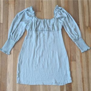Altar'd State Light Sage Green Satin Long sleeve mini dress